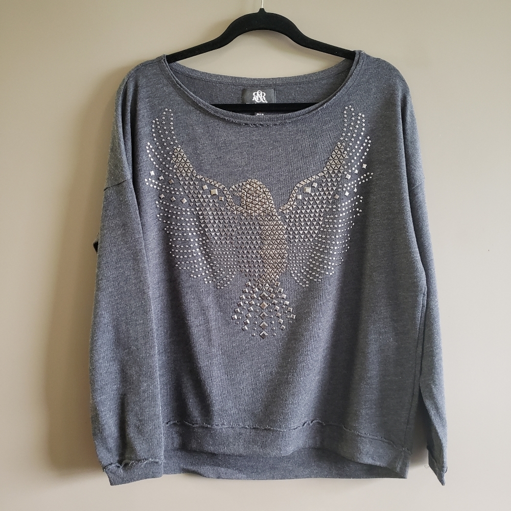 Rock & Republic Free Bird Studded Sweatshirt Large